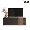 Mueble TV diseño moderno 3 puertas madera gris 181x44x59cm Suite Promoción
