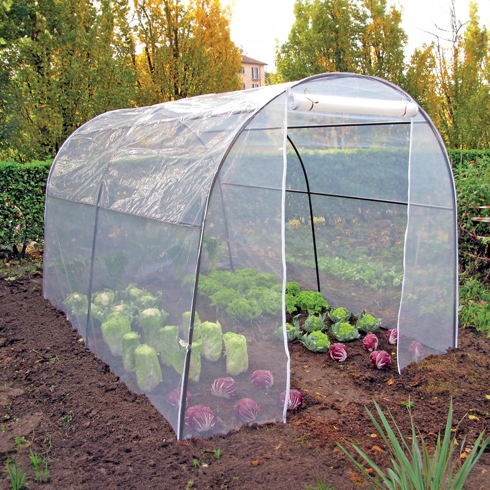 Invernadero de jardín tipo túnel en PVC de 200 x 300 x h180 cm para flores y plantas Orto L