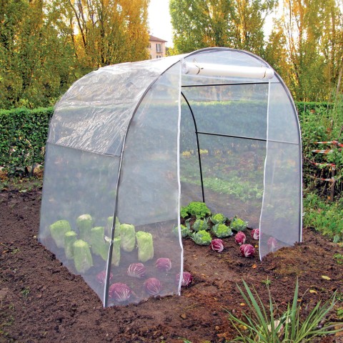 Invernadero de jardín tipo túnel 200 x 150 x h180 cm cubierta PVC plantas y flores Orto M Promoción