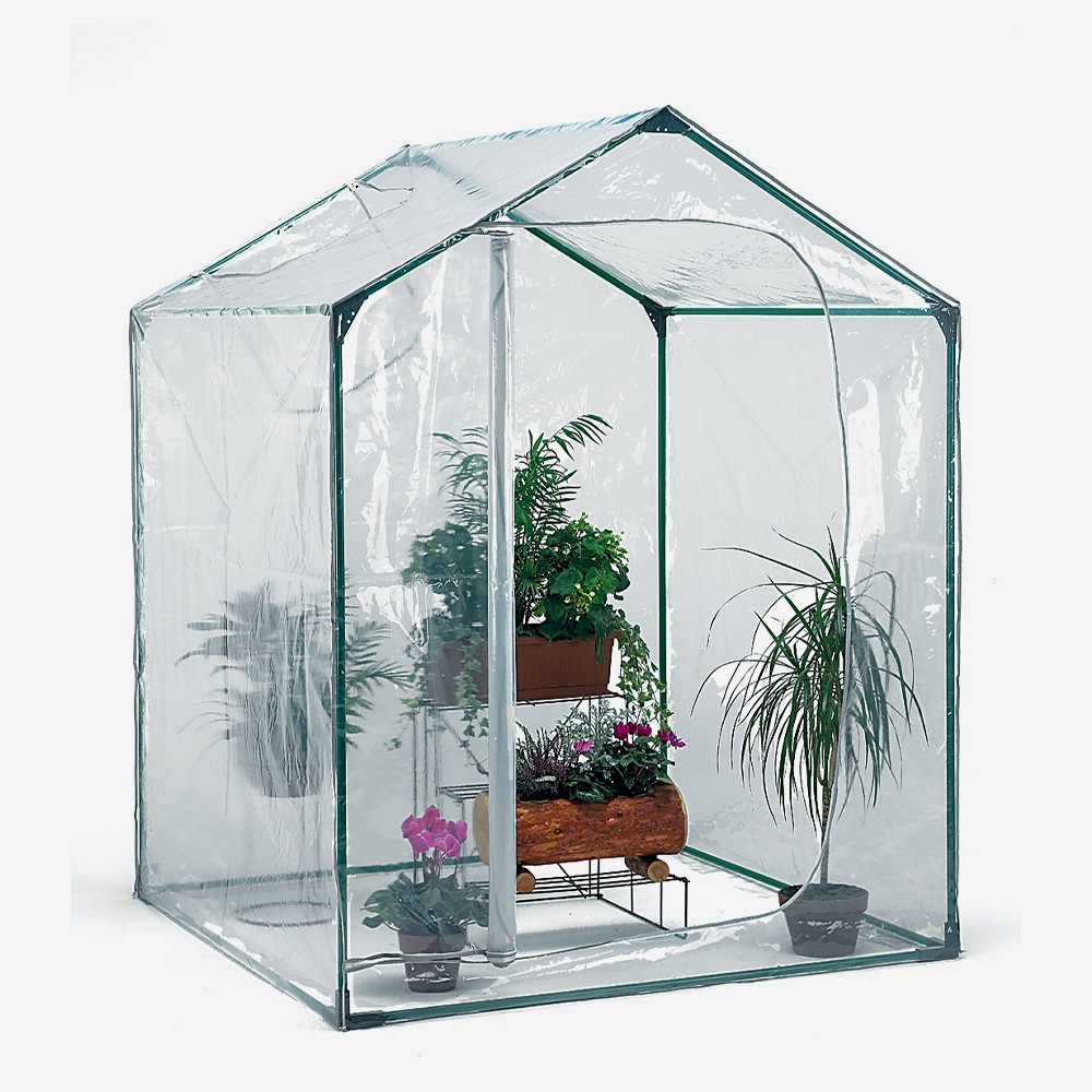 Invernadero de balcón para plantas y flores de 153 x 153 x h210 cm en PVC y acero Mimosa M