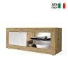 Mueble TV moderno 140x43cm puerta madera blanco Diver WB Basic Oferta