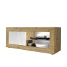 Mueble TV moderno 140x43cm puerta madera blanco Diver WB Basic Descueto