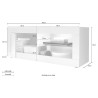 Mueble TV moderno 140x43cm puerta madera blanco Diver WB Basic Stock