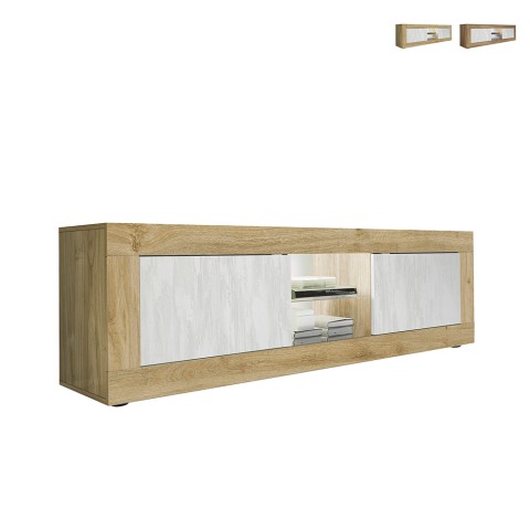 Mueble TV moderno madera 2 puertas blanco 180cm Nolux WB Basic Promoción