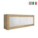 Mueble TV 210cm madera 2 puertas 2 cajones blanco Visio WB Descueto