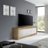 Mueble TV 210cm madera 2 puertas 2 cajones blanco Visio WB Medidas