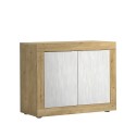 Mueble aparador 114x42cm madera 2 puertas blanco Sedis BW Basic Stock