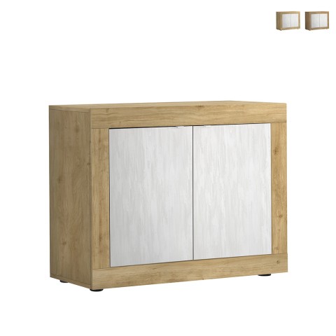 Mueble aparador 114x42cm madera 2 puertas blanco Sedis BW Basic Promoción