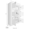 Vitrina salón moderna 4 puertas de madera blanca 102x43cm Tina WB Basic Medidas