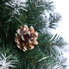 Árbol de Navidad de 180 cm cubierto de nieve, adornado con piñas Poyakonda. Oferta