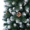 Árbol de Navidad 180 cm verde nevado decorado con piñas Poyakonda Rebajas