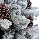 Árbol de Navidad artificial nevado decorado con piñas 180 cm Faaborg Rebajas