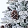 Árbol de Navidad artificial nevado decorado con piñas 180 cm Faaborg Oferta