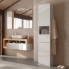 Mueble columna baño giratorio blanco con puerta espejo cajón Tilda Rebajas