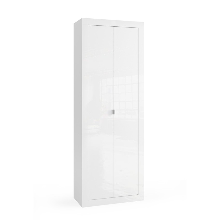 Letty columna móvil baño con puerta espejo 42x35x195 blanco brillante.