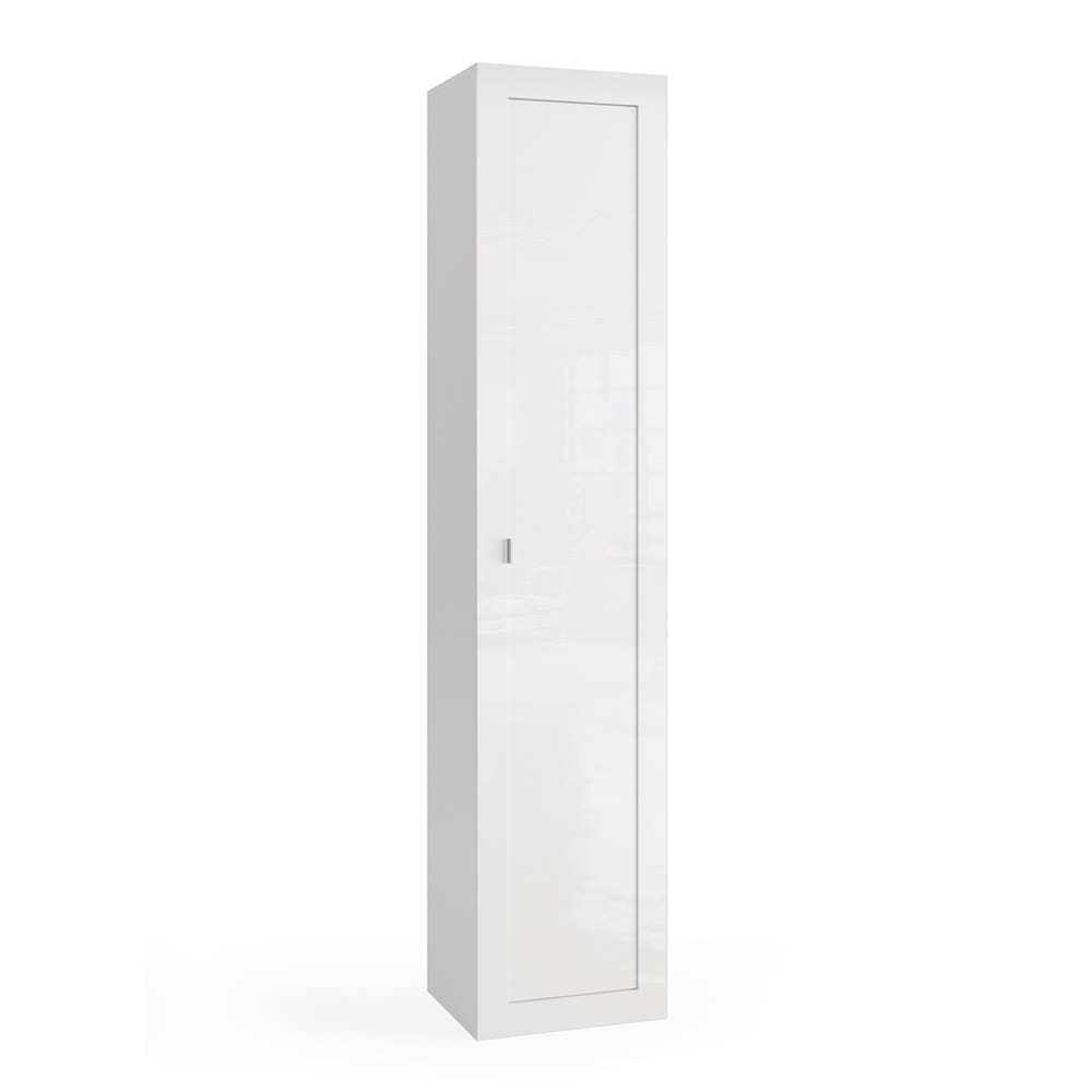 Mueble armario a columna baño 1 puerta blanco brillante Telma