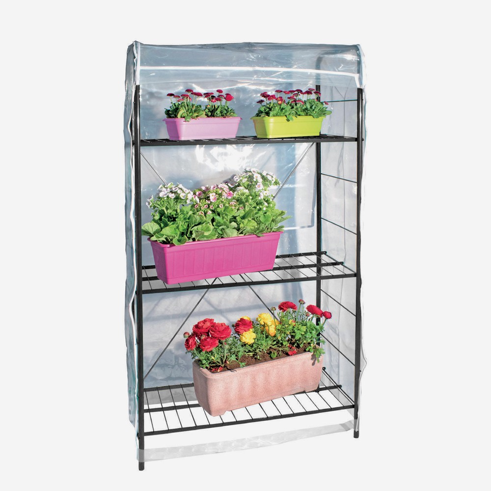 Invernadero de balcón con 3 estantes para plantas flores y huerto 84 x 43 x h160 cm Spring 160