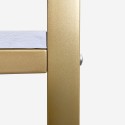 Mesa manicura esteticista metal dorado efecto mármol 110x43x81cm Lipota Descueto