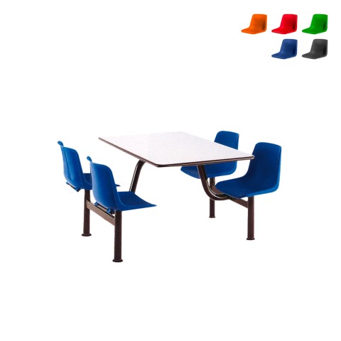 Monobloc mesa 4 sillas comedor empresa oficina escuela Four Promoción