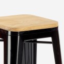 conjunto mesa alta madera 120x60cm 4 taburetes de bar negro syracuse Descueto