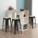 conjunto 4 taburetes bar cocina mesa alta 120x60cm blanco madera galles Oferta