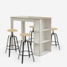 Conjunto mesa alta cocina 120x60cm 4 taburetes giratorios regulables Redmond Precio