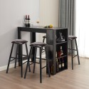 Conjunto 4 taburetes bar tapizados h78 mesa cocina alta negro 120x60 Salem Venta