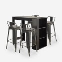 conjunto de mesa alta bar negro 4 taburetes con respaldo cruzville Descueto