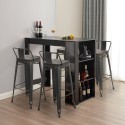 conjunto de mesa alta bar negro 4 taburetes con respaldo cruzville Oferta