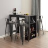 conjunto de mesa alta bar negro 4 taburetes con respaldo cruzville Oferta