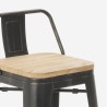 conjunto de mesa alta bar negro 4 taburetes Lix con respaldo cruzville Coste