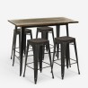 conjunto de 4 taburetes mesa alta de bar cocina industrial 120x60 farley Descueto