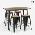 conjunto 4 taburetes bar industrial mesa 120x60 negro vintage fordville Venta