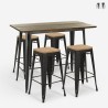 conjunto 4 taburetes bar industrial mesa 120x60 negro vintage fordville Venta