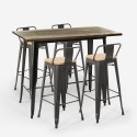 conjunto de 4 taburetes de bar Lix respaldo mesa alta cocina negro 120x60 wahoo Catálogo