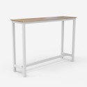 Conjunto de mesa alta 2 taburetes de bar h75cm blanco madera escandinava Vineland Oferta