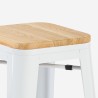 conjunto mesa alta industrial 2 taburetes de bar madera blanca trenton Descueto