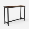 conjunto mesa de cocina alta industrial 140x40 2 taburetes de bar oakwood Stock