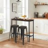 conjunto mesa de cocina alta industrial 140x40 2 taburetes de bar oakwood Oferta