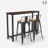 conjunto 2 taburetes bar respaldo mesa alta 140x40 industrial ludlow Venta