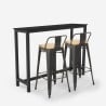 rexford conjunto de 2 taburetes de barra respaldo alto mesa de bar negro industrial Descueto