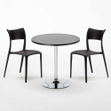 Mesa Redonda Negra Con 2 Sillas De Colores Interior Bar Parisienne Cosmopolitan Precio