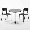 Mesa Redonda Negra Con 2 Sillas De Colores Interior Bar Parisienne Cosmopolitan Precio