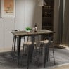 conjunto de 4 taburetes de bar respaldo mesa alta cocina negro 120x60 wahoo Rebajas