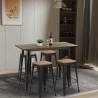conjunto 4 taburetes bar industrial mesa 120x60 negro vintage fordville Rebajas