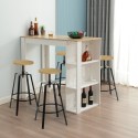 Conjunto mesa alta cocina 120x60cm 4 taburetes giratorios regulables Redmond Stock