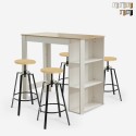 Conjunto mesa alta cocina 120x60cm 4 taburetes giratorios regulables Redmond Venta