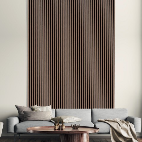 5 x panel acústico decorativo 120x57cm de pared madera nogal K-N Promoción