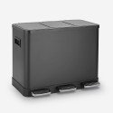 Contenedor de reciclaje Propre L de 3 cubos 24 litros accionado por pedal Stock