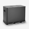 Contenedor de reciclaje Propre L de 3 cubos 24 litros accionado por pedal Stock